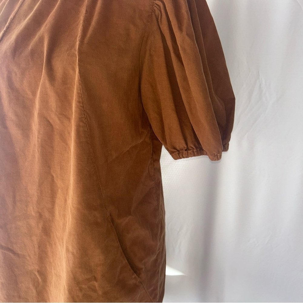 Velvet‎ By Graham And Spencer Anthropologie Puffed Sleeve Corduroy Brown Dress S - Picture 5 of 9